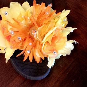 Orange/yellow diamonds slippers